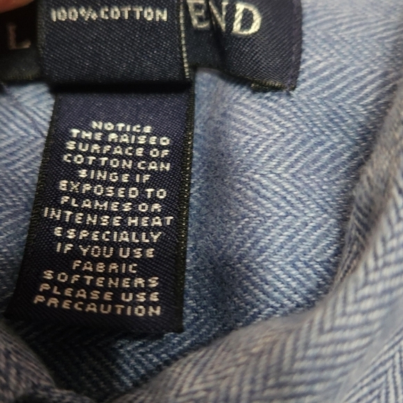 EUC Lands End Cotton Chambray Blue Men's Size 16-16 1/4 Button Down Work Career - Picture 3 of 6